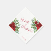 Elegant Red Rose Wedding Servet (Hoek)