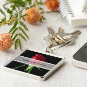 Elegant Red Rose Wedding Sleutelhanger (Zijkant)