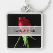 Elegant Red Rose Wedding Sleutelhanger (Voorkant)