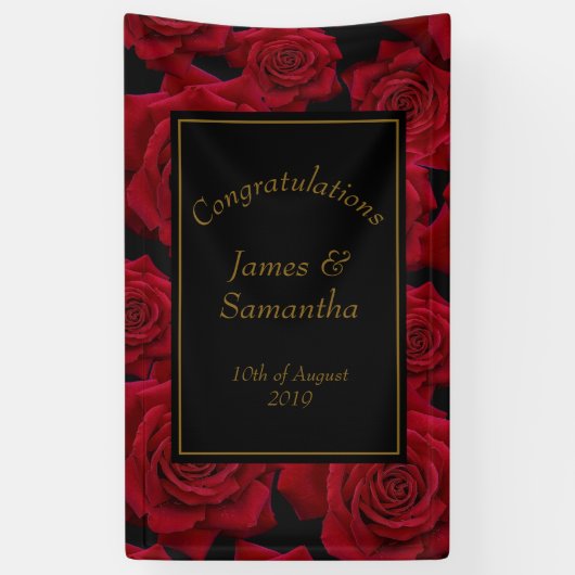Elegant Red Rose - Wedding Spandoek (Verticaal)