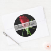 Elegant Red Rose Wedding Stickers (Envelop)