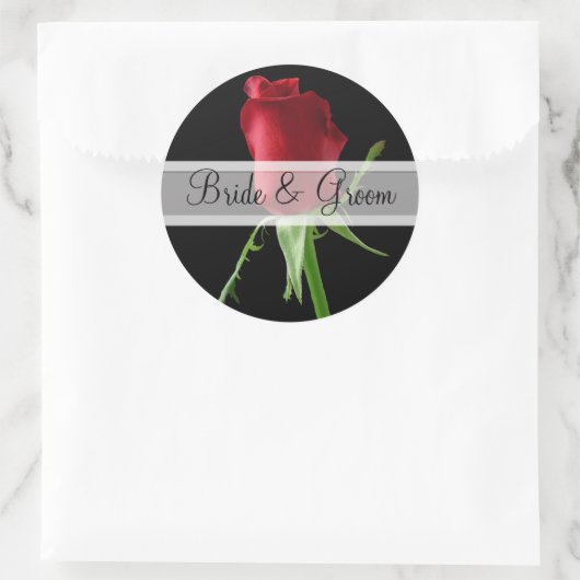 Elegant Red Rose Wedding Stickers (Tas)