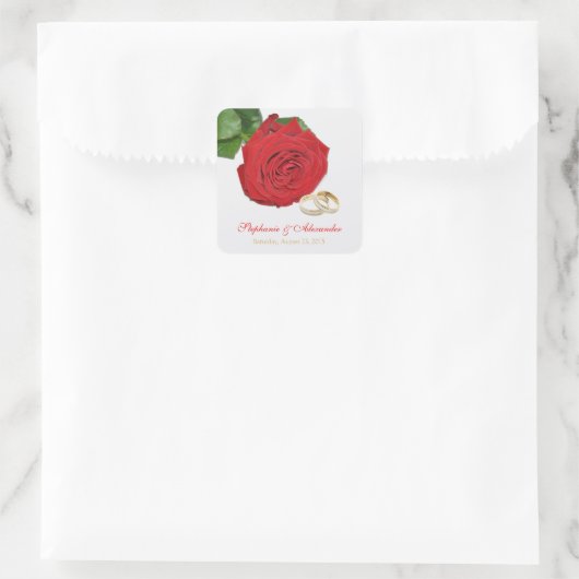 Elegant Red Rose Wedding Stickers (Tas)