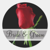 Elegant Red Rose Wedding Stickers (Voorkant)