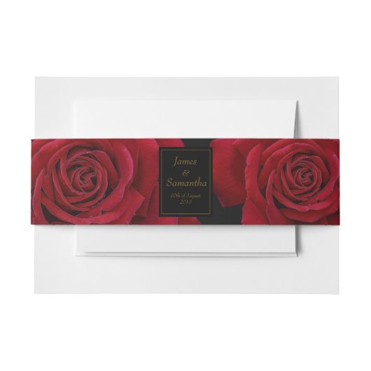 Elegant Red Rose - Wedding Uitnodigingen Wikkel (Voorkant Voorbeeld)