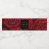 Elegant Red Rose - Wedding Waterfles Etiket (Enkel label)