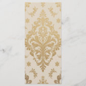 Elegant Red Roses and Gold Frame Cream Wedding Menu (Achterkant)