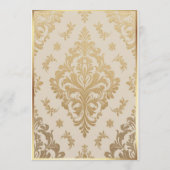 Elegant Red Roses and Gold Frame Cream Wedding Programmakaart (Achterkant)