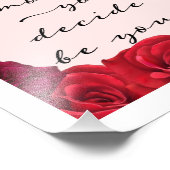 Elegant Red Roses Beauty Mode Quote Foto Afdruk (Hoek)