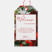 Elegant red roses bloesems floral Weddenschap Cadeaulabel (Voorkant)