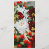 Elegant red roses bloesems floral Weddenschap Menu (Achterkant)