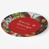 Elegant red roses bloesems floral Weddenschap Papieren Bordje (Gekanteld)