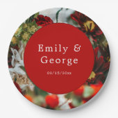 Elegant red roses bloesems floral Weddenschap Papieren Bordje (Voorkant)