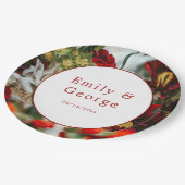 Elegant red roses bloesems floral Weddenschap Papieren Bordje (Gekanteld)