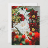Elegant red roses bloesems floral Weddenschap Save The Date (Achterkant)