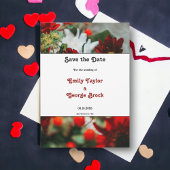 Elegant red roses bloesems floral Weddenschap Save The Date