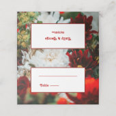 Elegant Red Roses Blossom Wedding Plaatskaartje (Buitenkant ongevouwen)