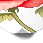 Elegant Red Roses Border Vrijgezellenfeest Welkom Poster (Hoek)