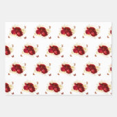 Elegant Red Roses Butterfly Gold Inpakpapier Vel (Voorkant 2)