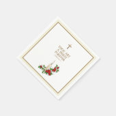 Elegant Red Roses Candle Priest Ordination Servet (Hoek)