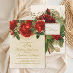 Elegant Red Roses Champagne 18th Birthday Kaart<br><div class="desc">Mooie,  elegante rode rozen op champagne / tan 18e verjaardagsfeest uitnodiging.</div>