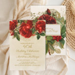 Elegant Red Roses Champagne 40th Birthday Kaart<br><div class="desc">Mooie,  elegante rode rozen op de uitnodiging van de 40e verjaardag van champagne.</div>