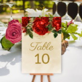 Elegant Red Roses Champagne Tabel 10 Kaart
