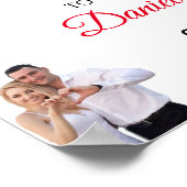 Elegant Red Roses Couple Photo Welcome Weddenschap Poster (Hoek)