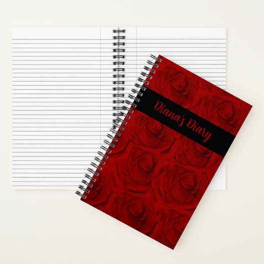 Elegant Red Roses Diary Notitieboek (Binnen)