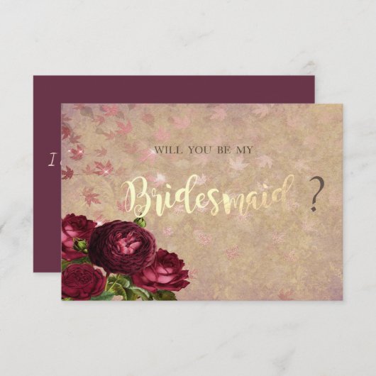 Elegant Red Roses die bladeren afwerpen Kaart (Voorkant / Achterkant)