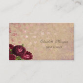Elegant Red Roses die bladeren afwerpen Visitekaartje (Voorkant)