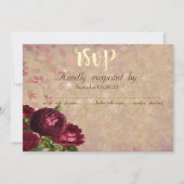 Elegant Red Roses die RSVP verliezen Kaart (Voorkant)