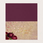 Elegant Red Roses Falling Leaves Floral bedankt Visitekaartje (Buitenkant ongevouwen)