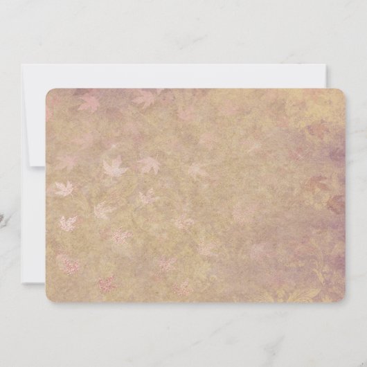 Elegant Red Roses Falling Leaves Sweet 16 Kaart (Achterkant)