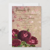 Elegant Red Roses Falling Leaves Vrijgezellenfeest Kaart (Voorkant)