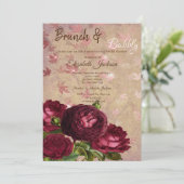 Elegant Red Roses Falling Leaves Vrijgezellenfeest Kaart (Staand voorkant)