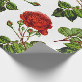 Elegant Red Roses Floral Flowers Patroon | Cadeaupapier (Hoek)