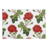 Elegant Red Roses Floral Flowers Patroon | Kussensloop (Achterkant-Rechts)