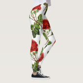 Elegant Red Roses Floral Flowers Patroon | Leggings (Rechts)