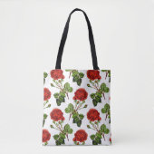 Elegant Red Roses Floral Flowers Patroon | Tote Bag (Voorkant)
