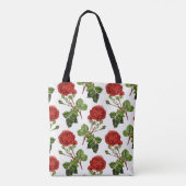Elegant Red Roses Floral Flowers Patroon | Tote Bag (Achterkant)
