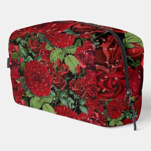 Elegant Red Roses Floral Pattern Makeup Bag Toilettasje (Rechterhoek)
