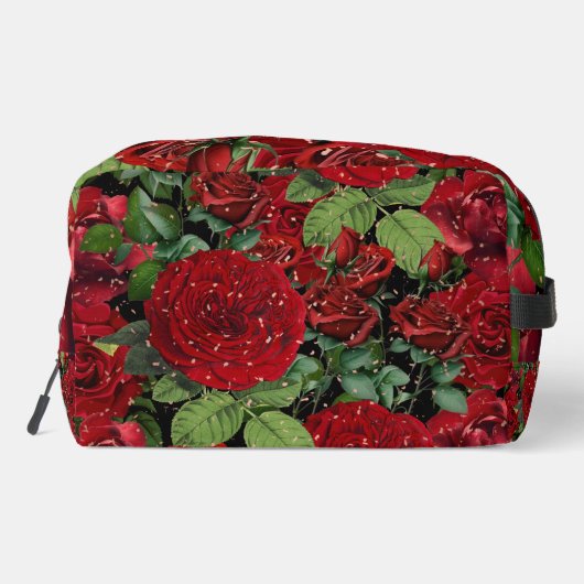 Elegant Red Roses Floral Pattern Makeup Bag Toilettasje (Achterkant)