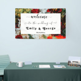 Elegant red roses floral Wedding Welcome Spandoek