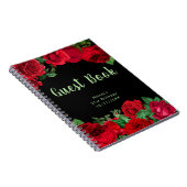 Elegant Red Roses Flowers Birthday Guest Book Notitieboek (Rechterzijde)