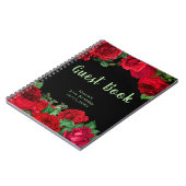 Elegant Red Roses Flowers Birthday Guest Book Notitieboek (Linkerzijde)