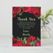 Elegant Red Roses Flowers Birthday Party Bedankkaart (Staand voorkant)