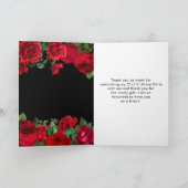 Elegant Red Roses Flowers Birthday Party Bedankkaart (Binnen)