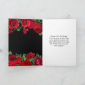 Elegant Red Roses Flowers Sweet Sixteen Kaart (Binnen)