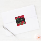 Elegant Red Roses Flowers Sweet Sixteen Vierkante Sticker (Envelop)